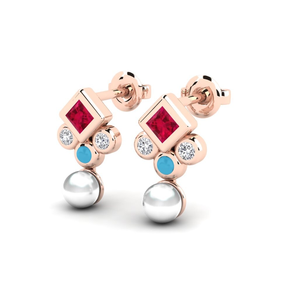 14k Oro Rosa Pendiente de mujer Ukuzola