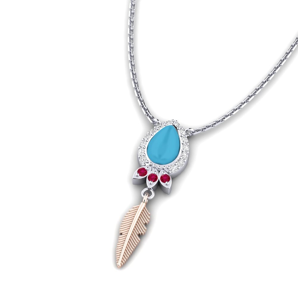 Or Blanc & Rose 750 Collier pour femme Usiba