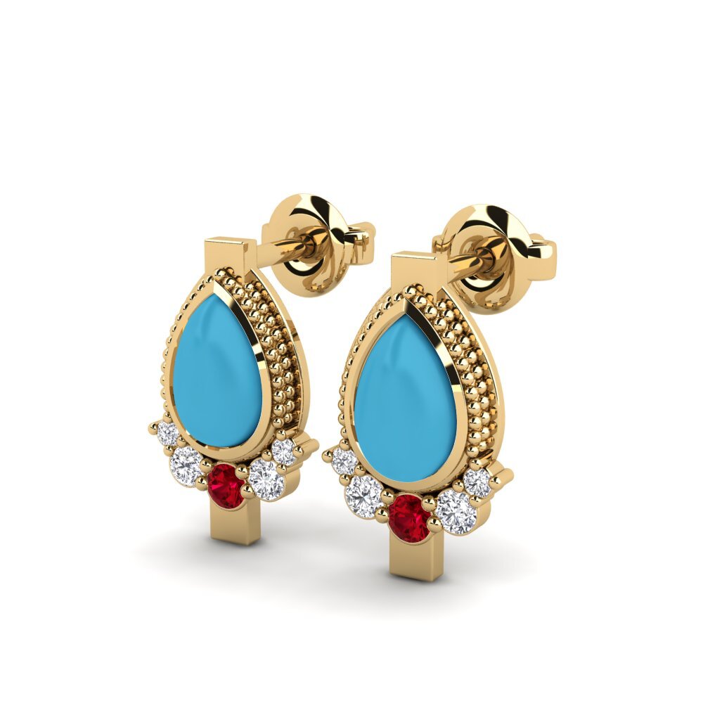 Đá Zirconia Đỏ Bông tai nữ Casaan