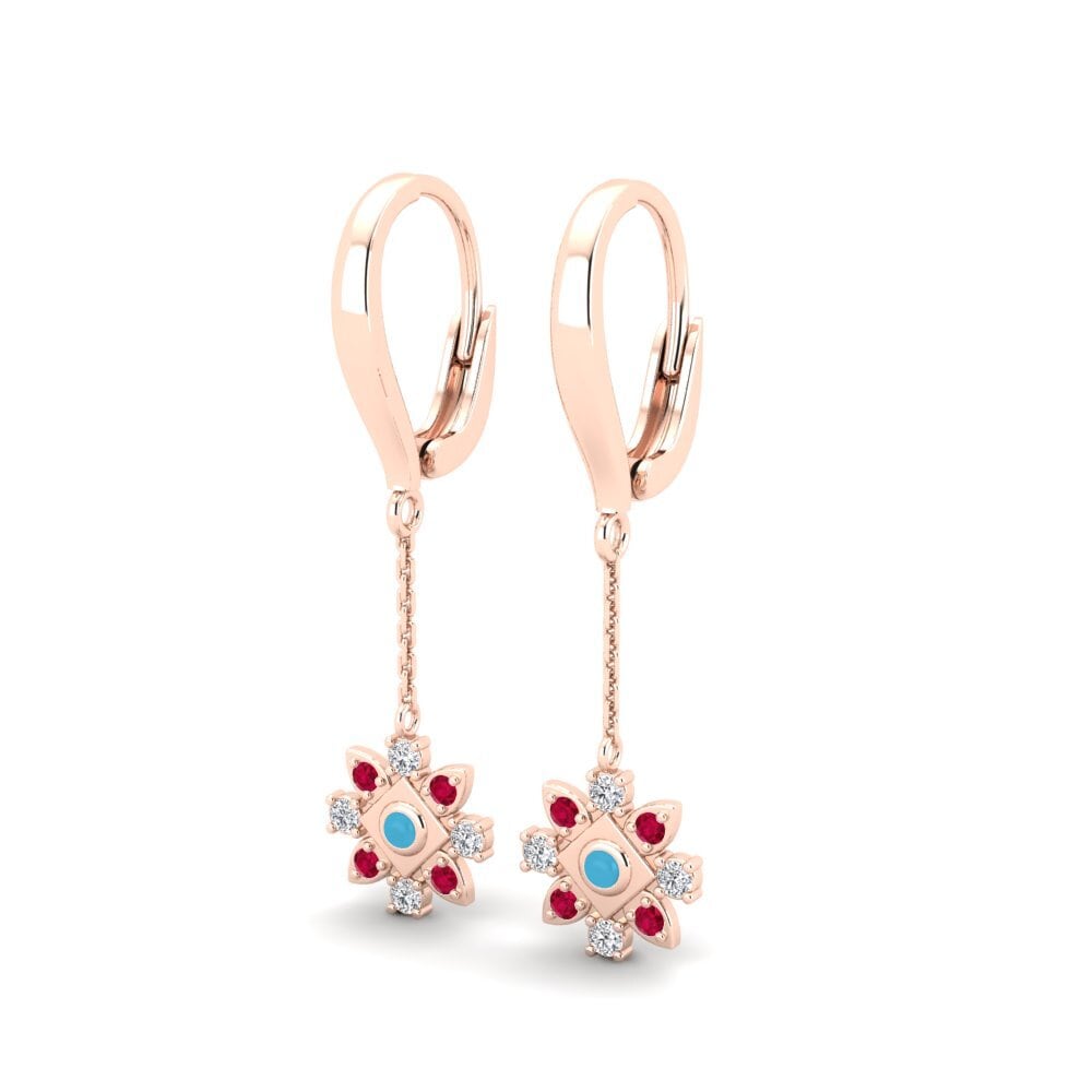 14k Rose Gold Women's Earring Fjer