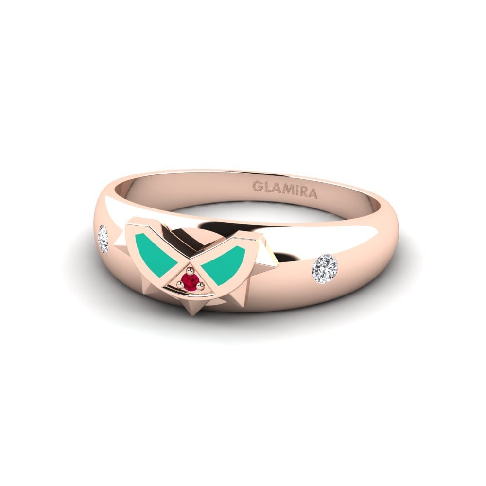 14k Oro Rosa Anillo Gailurra