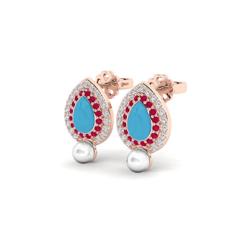 14k Oro Rosa Pendiente de mujer Orica