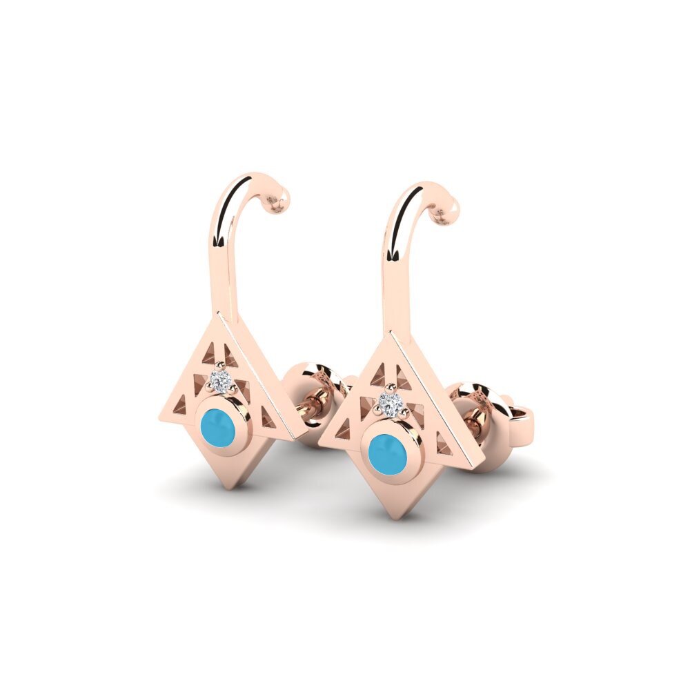 14k Rose Gold Women's Earring Periodic