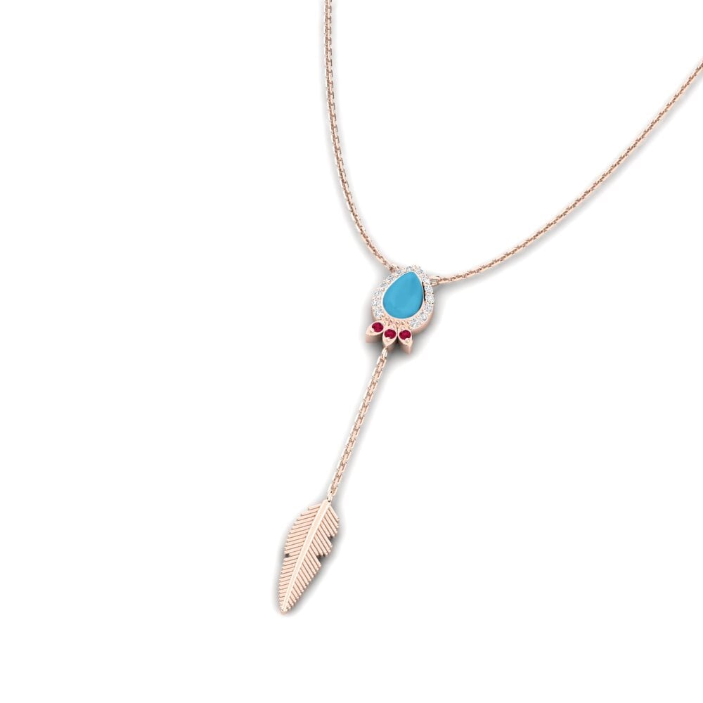 Or rose 375 Collier pour femme Plim