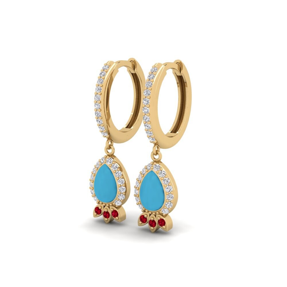 Đá Zirconia Đỏ Bông tai nữ Plumo
