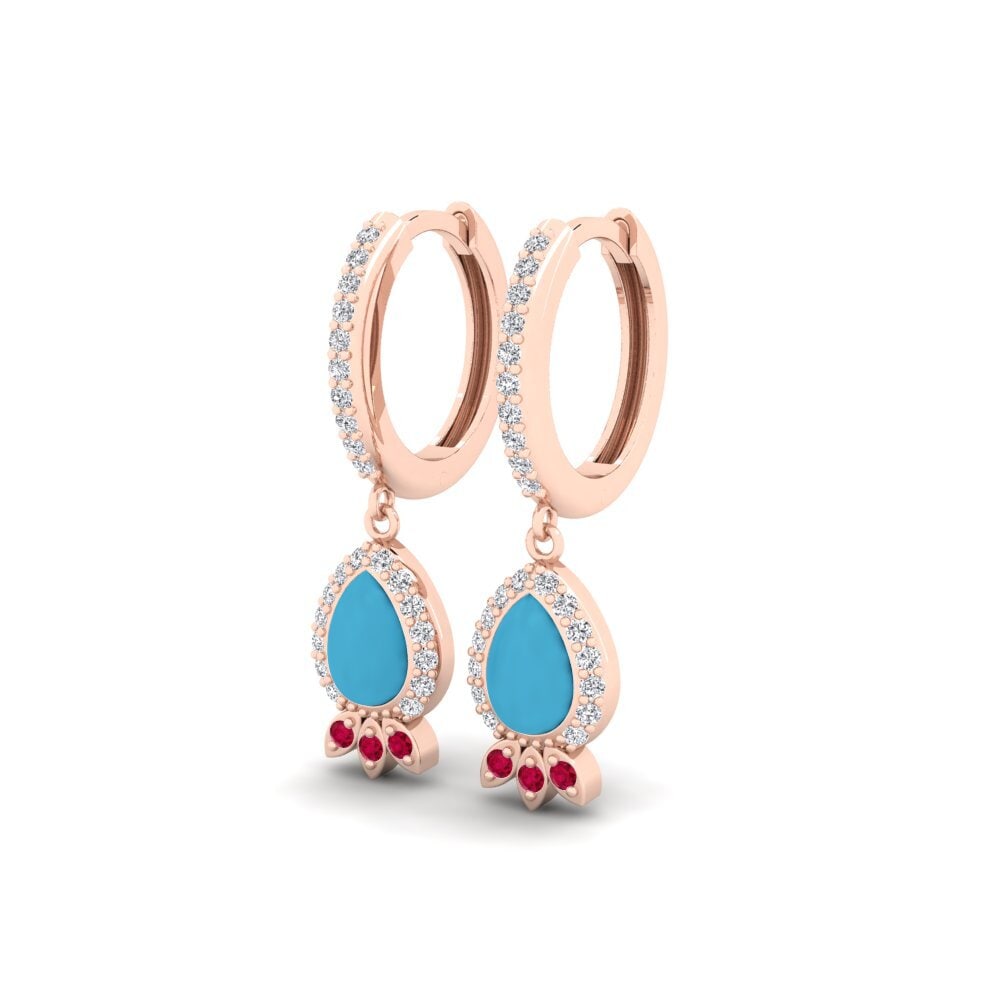 14k Rose Gold Women's Earring Plumo