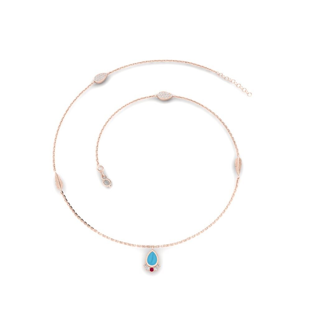Or rose 375 Collier pour femme Pudota
