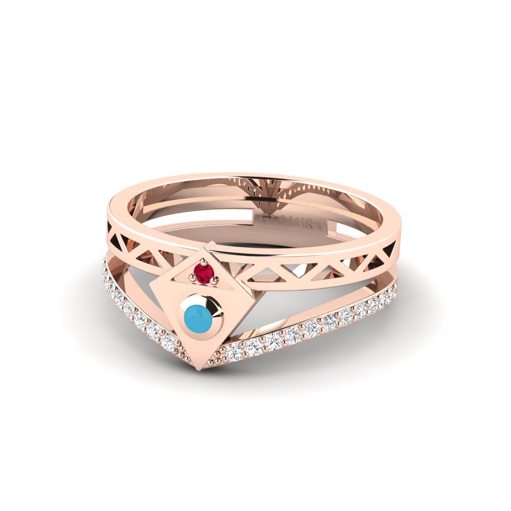 Or rose 375 Bague Redistribute