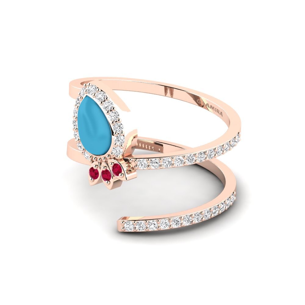 Or rose 375 Bague Sakurajima