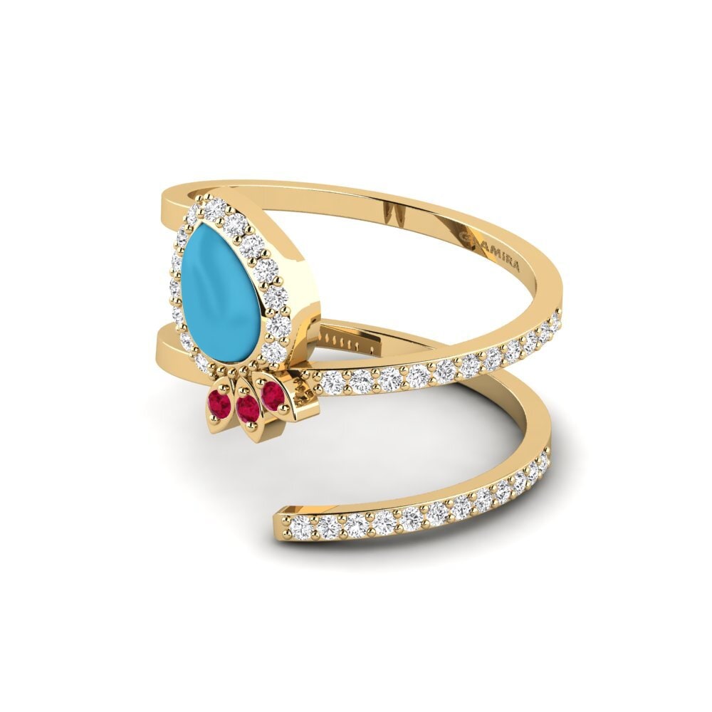Or Jaune 750 Bague Sakurajima