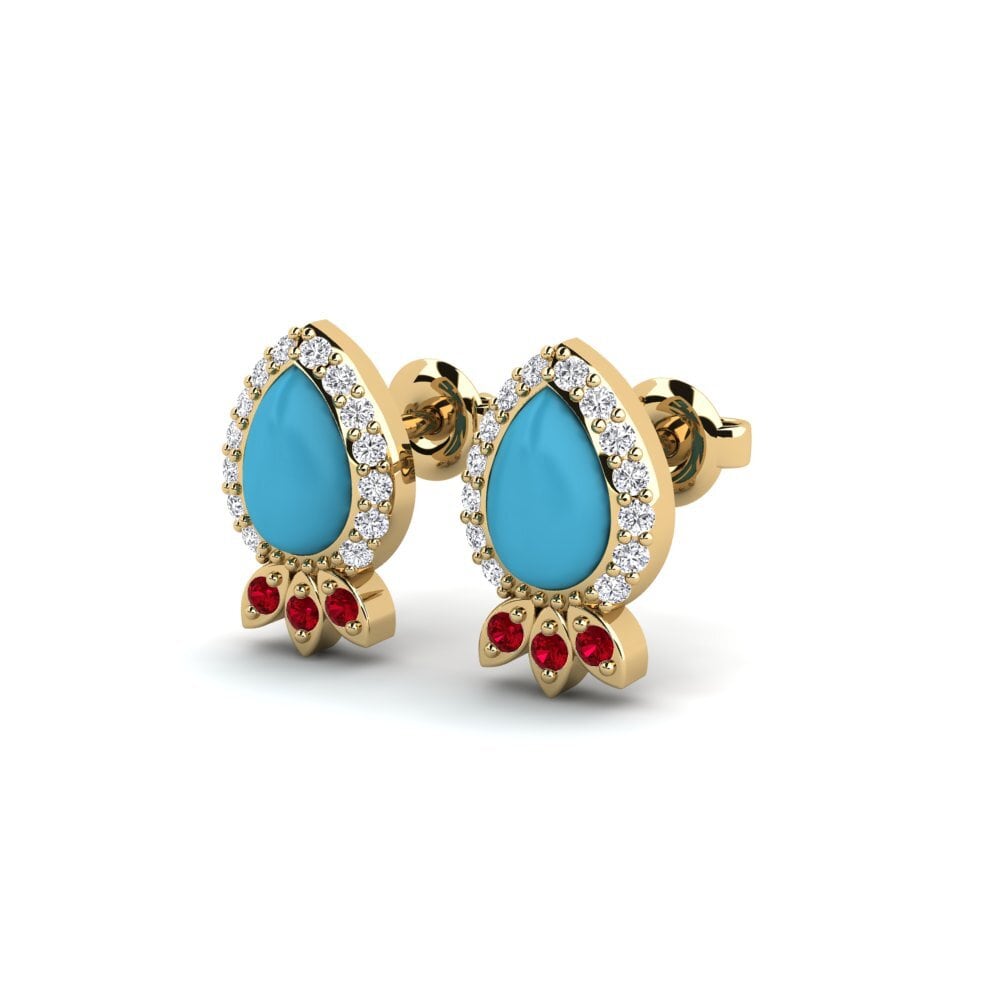 Đá Zirconia Đỏ Bông tai nữ Sulka