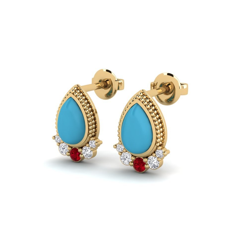 Đá Zirconia Đỏ Bông tai nữ Tarkus
