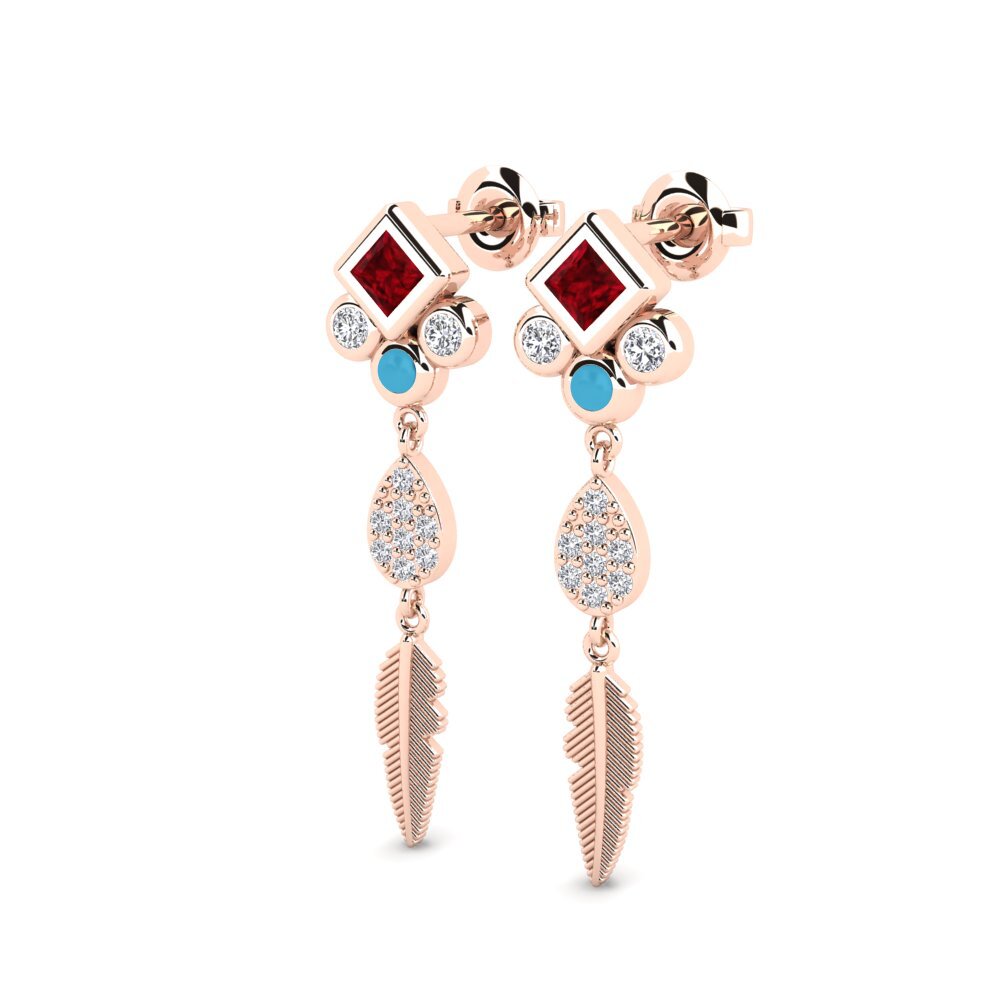 14k Rose Gold Women's Earring Uhie - A