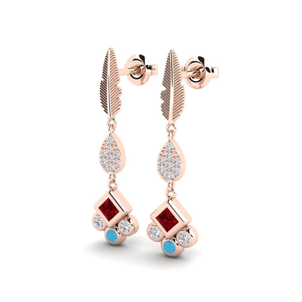 14k Rose Gold Women's Earring Uhie - B