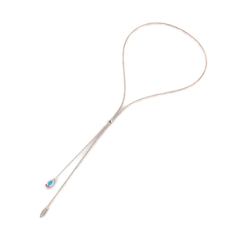 Or rose 375 Collier pour femme Ukuzithemda