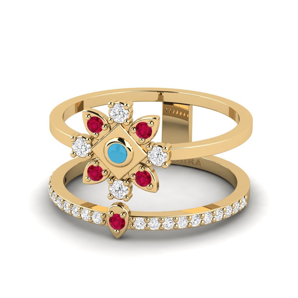Or Jaune 750 Bague Uverennost