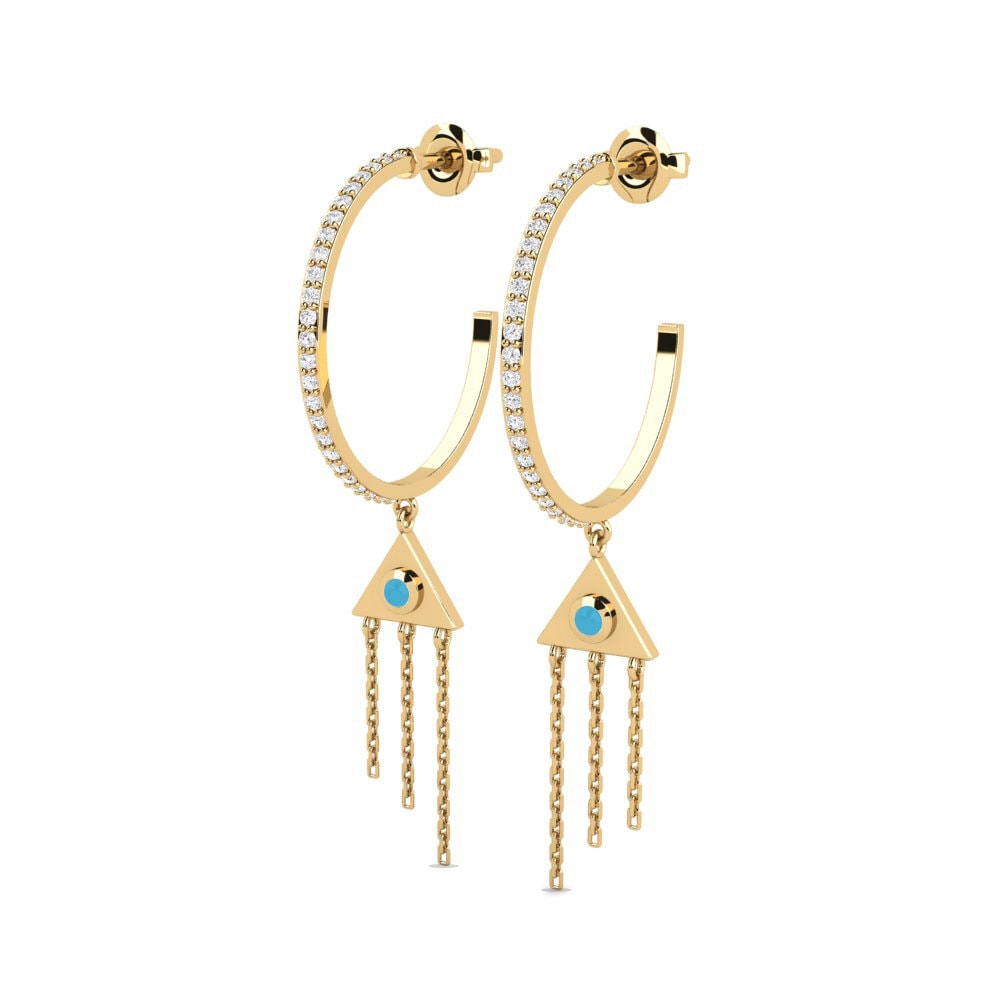 Or Jaune 750 Boucle d'oreille femme Variation
