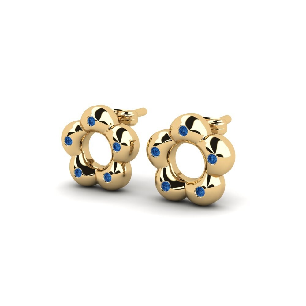 Dark Blue Zirconia Kid's Earring Spinata