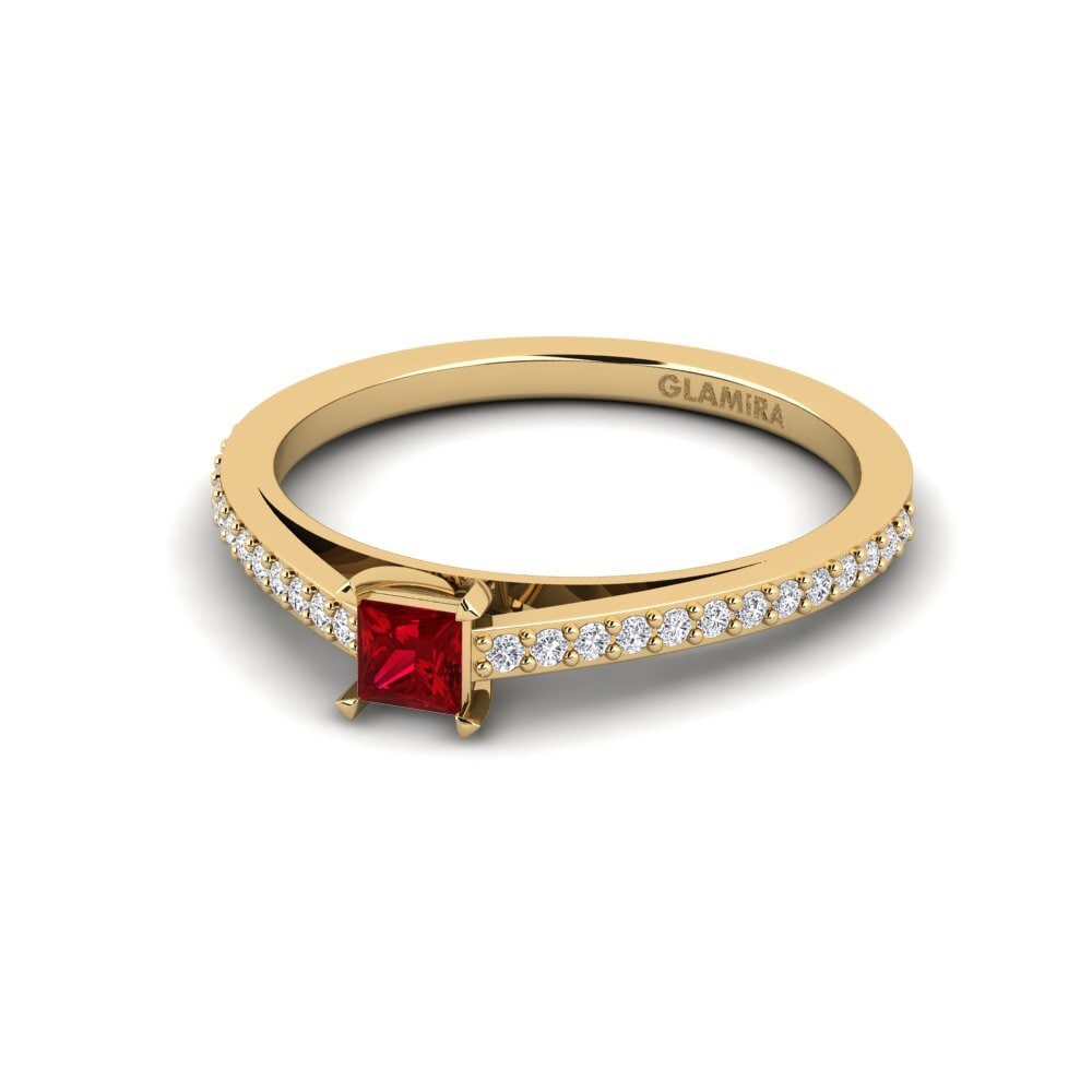 Red Zirconia Engagement Ring Azadi