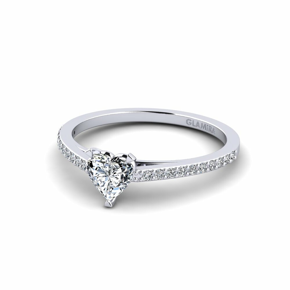 14k Oro Blanco Anillo de compromiso Blehe
