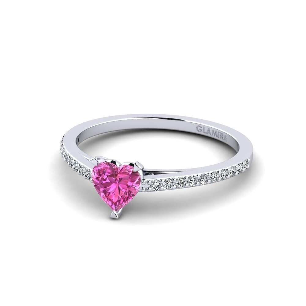 9ct White Gold Pink Topaz Engagement Ring Blehe