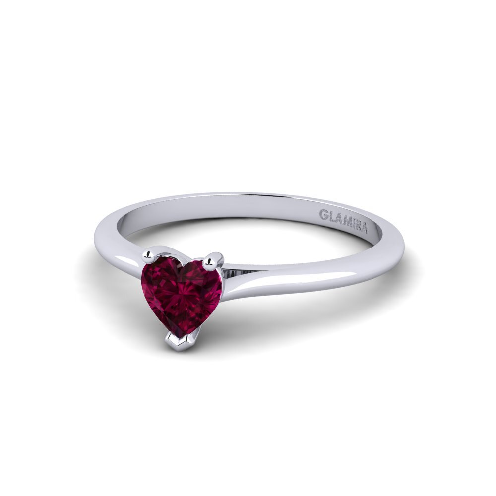 9ct White Gold Rhodolite Garnet Engagement Ring Cyndroa