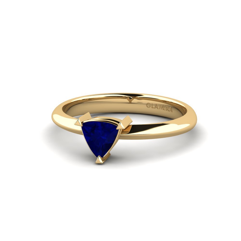 Trillion Sapphire Engagement Ring Ignom