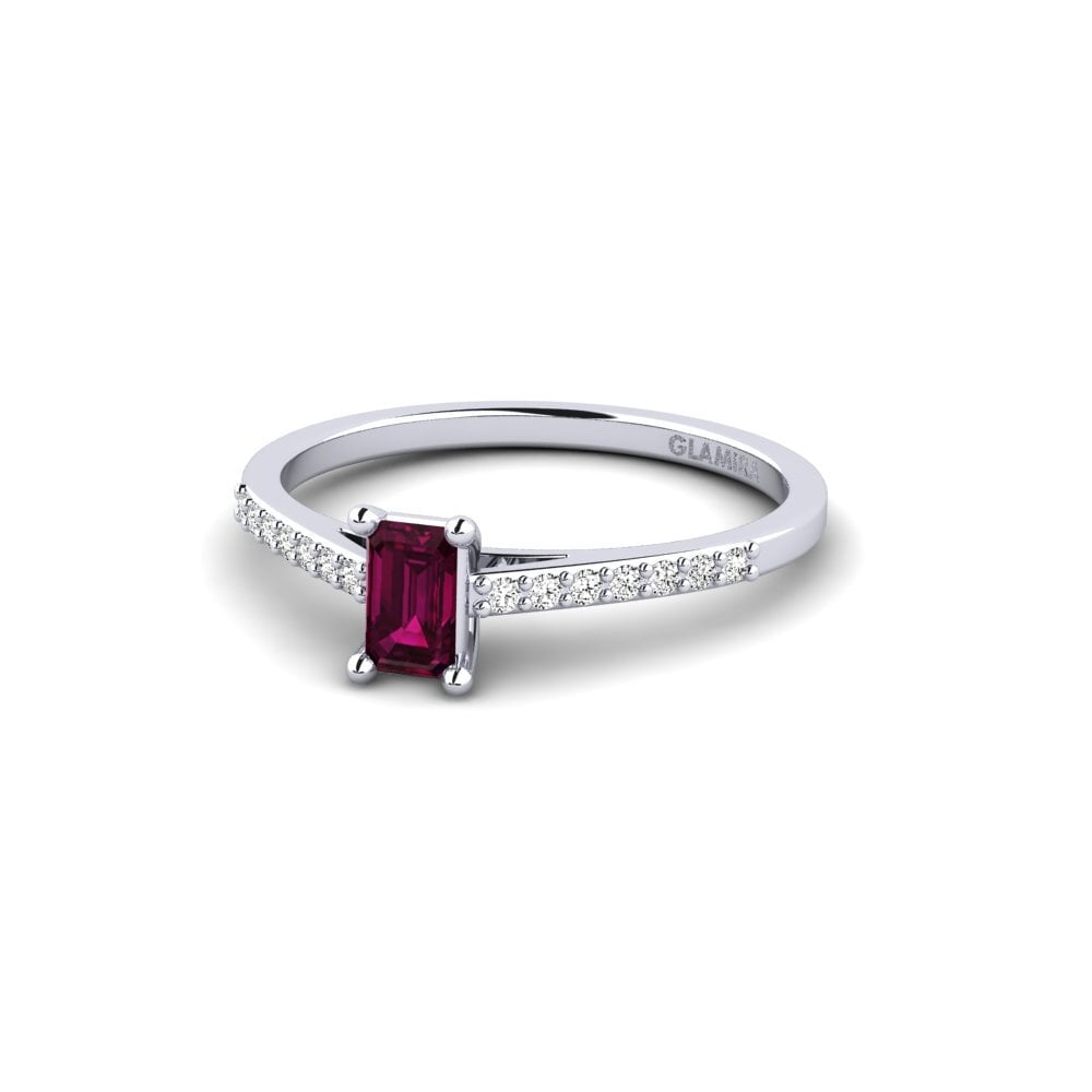 Granate Rhodolite Anillo de compromiso Leenil