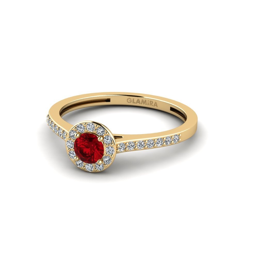 Circonita Roja Anillo de compromiso Lumini