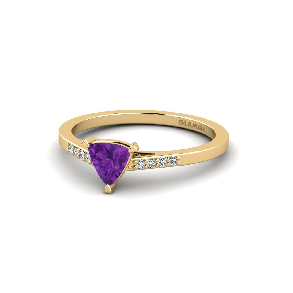 Trillion Amethyst Engagement Ring Nopalle