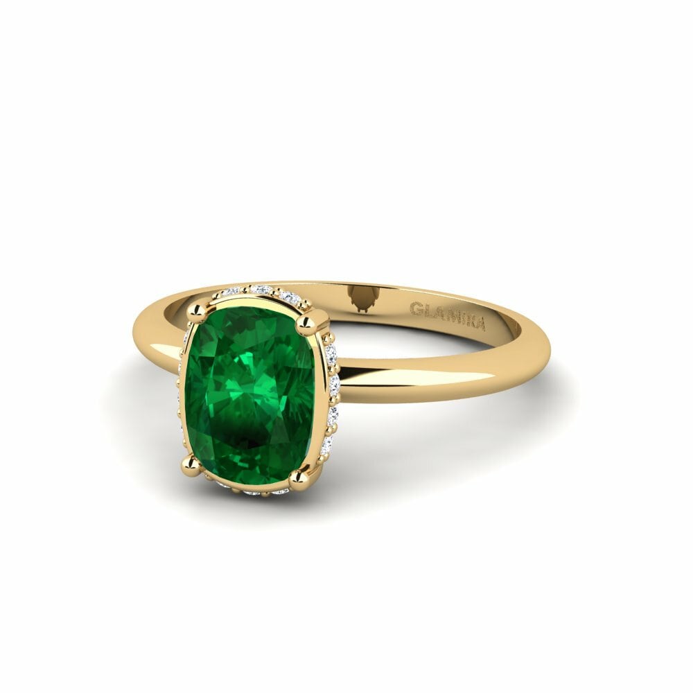 Esmeralda (creada en laboratorio) Anillo de compromiso Oeiven