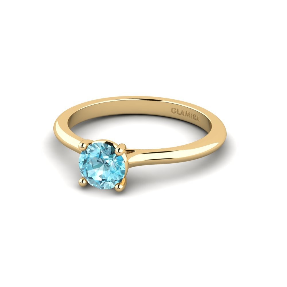 Blue Zircon Engagement Ring Pavon