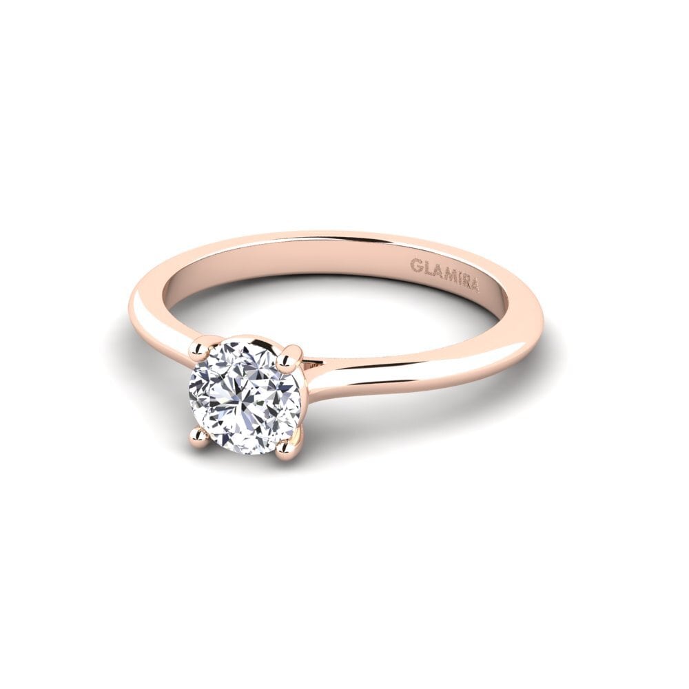 14k Oro Rosa Anillo de compromiso Pavon