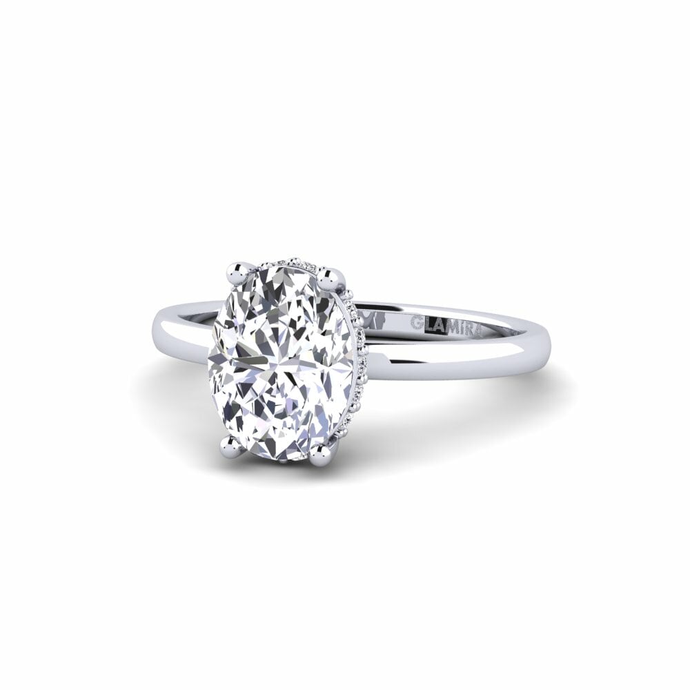 14k Oro Blanco Anillo de compromiso Sipnyo