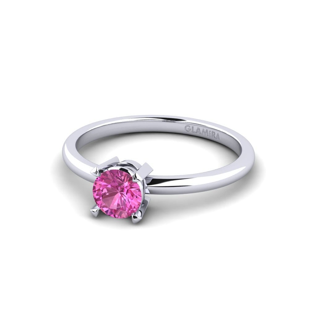 9ct White Gold Pink Topaz Engagement Ring Sora