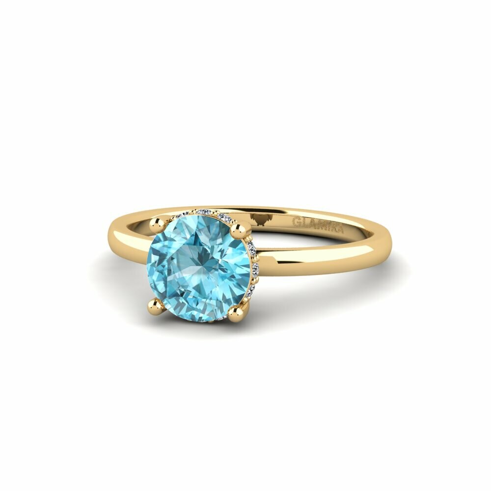 Blue Zircon Engagement Ring Vennis