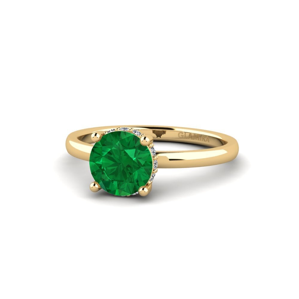 Esmeralda (creada en laboratorio) Anillo de compromiso Vennis