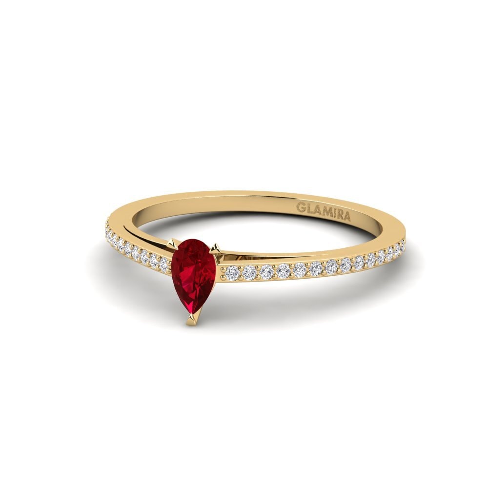 Circonita Roja Anillo de compromiso Zaney