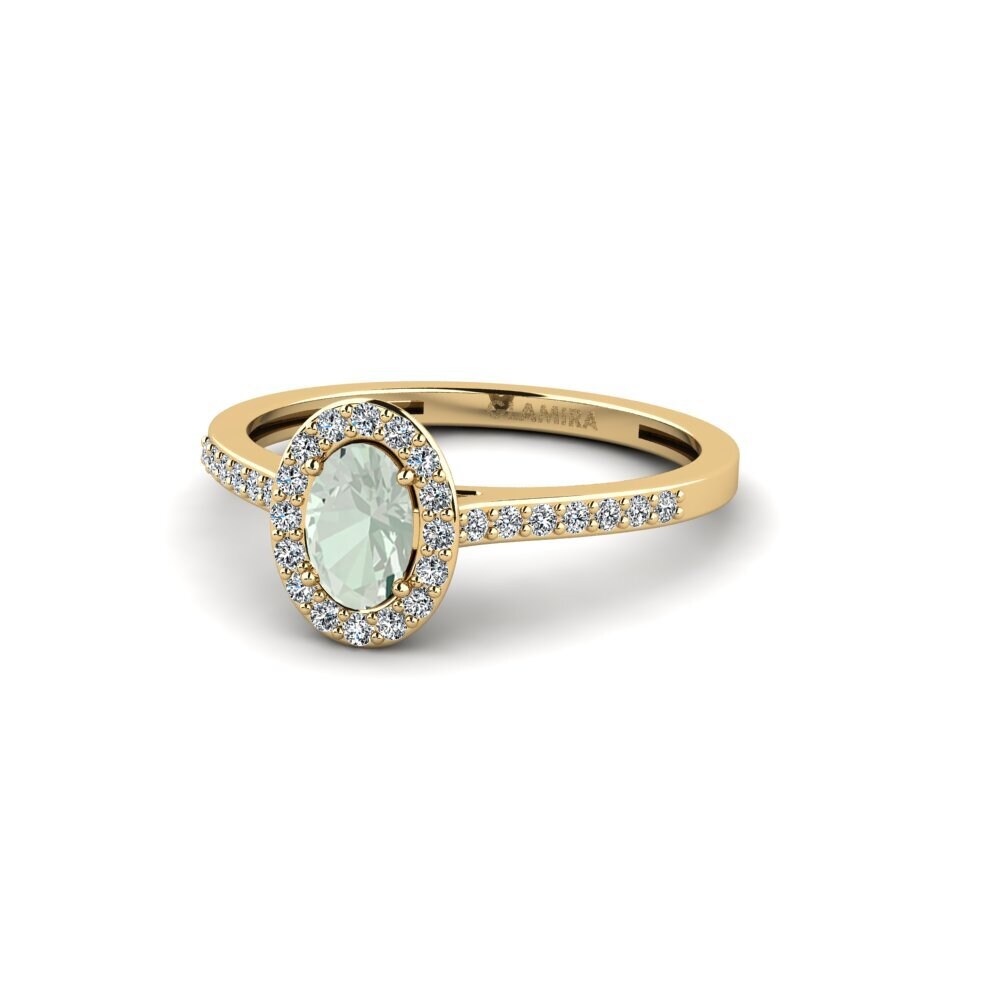 Green Amethyst Engagement Ring Zonel