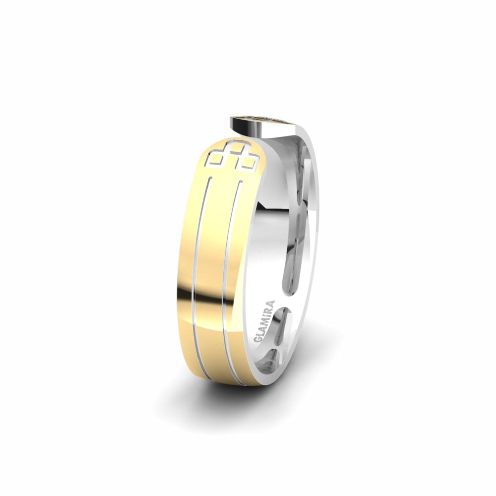 Fancy Men’s Wedding Rings Men's Glamorous Oasis 6 mm 585 Yellow & White Gold
