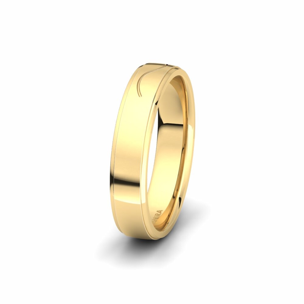 18ct Yellow Gold Men's Wedding Ring Glamorous Shade 5 mm