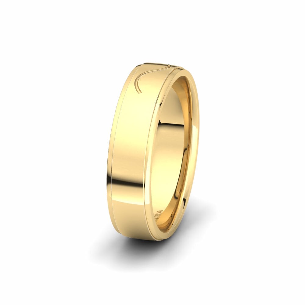 18ct Yellow Gold Men's Wedding Ring Glamorous Shade 6 mm