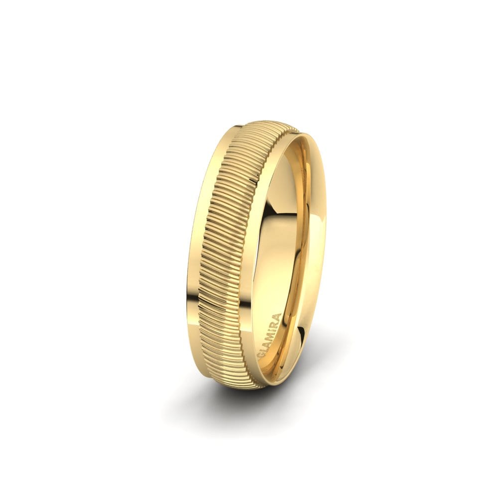 18ct Yellow Gold Men's Wedding Ring Pleasant Elegance 6 mm