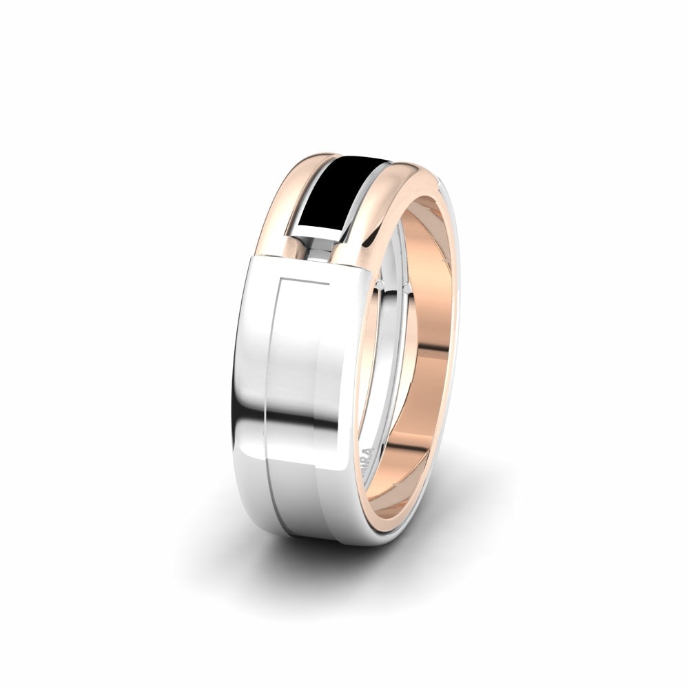 18k White & Rose Gold Men's Wedding Ring Glamorous Glory 8 mm
