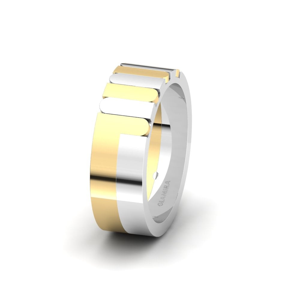 Spectacular Sign Order Men's Ring Spectacular Sign 8 mm in 14ct Yellow & White Gold ...