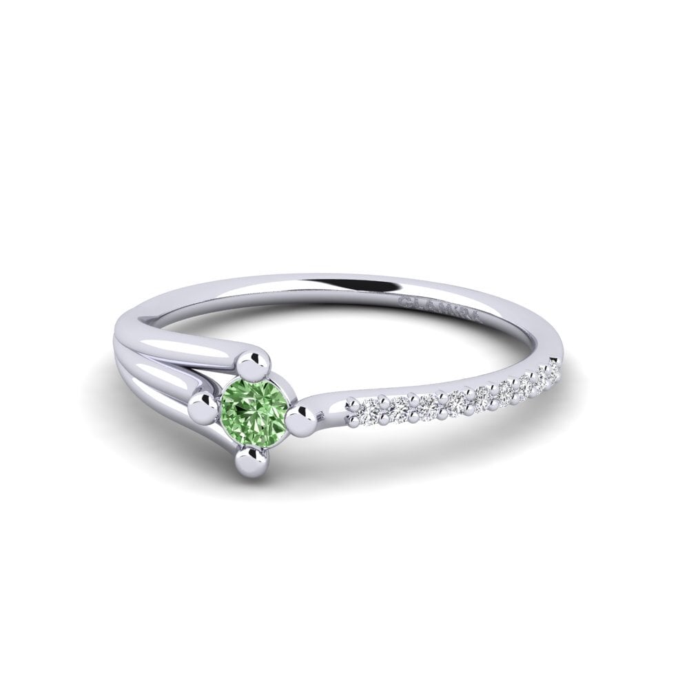 Diamante Verde Anillo de compromiso Mocc