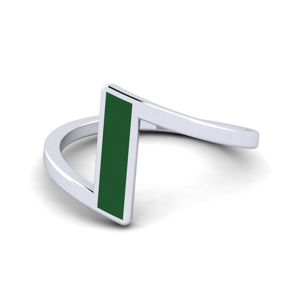 White Silver Pinky Ring Aton