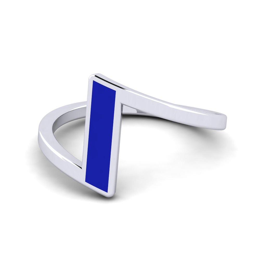 White Silver Pinky Ring Aton