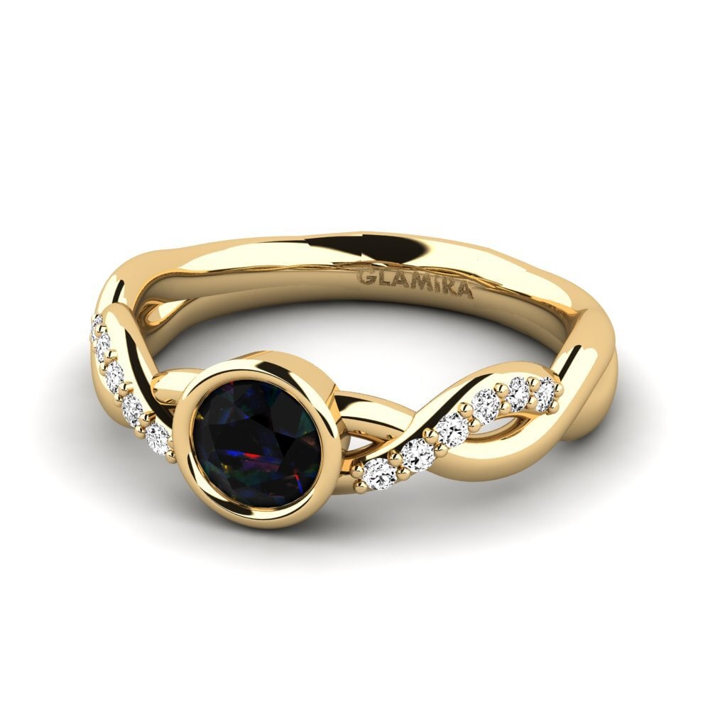Opalo Negro Anillo meñique Baromenat