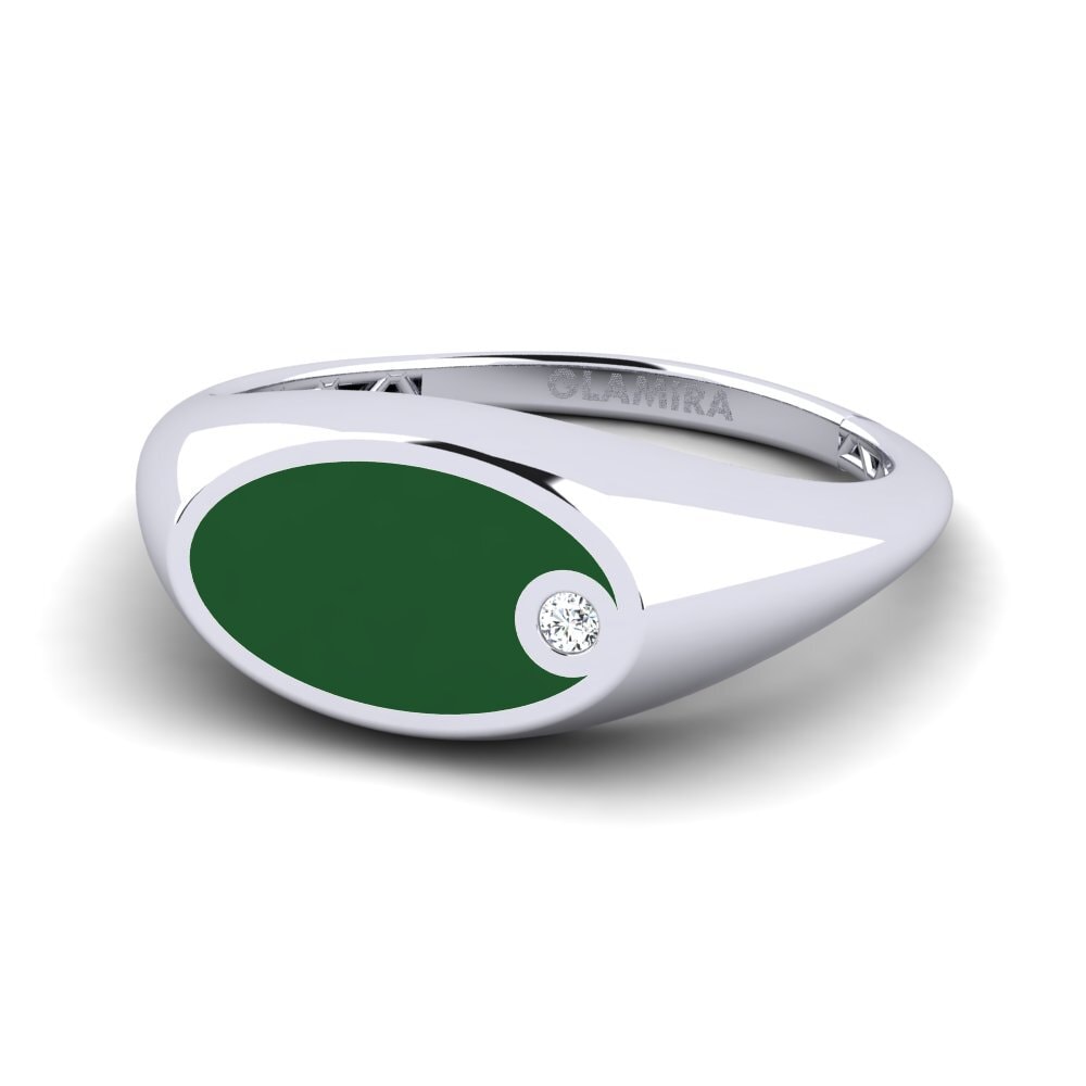 White Silver Pinky Ring Clysi